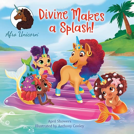 Divine Makes a Splash! (Afro Unicorn) - April Showers